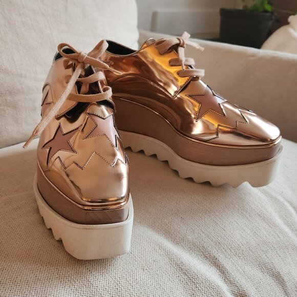 Stella McCartney Elyse Rose Gold Star Platforms - EUC - Picture 2 of 14